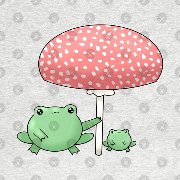 Cute Frogs Under A Mushroom by TheQueerPotato